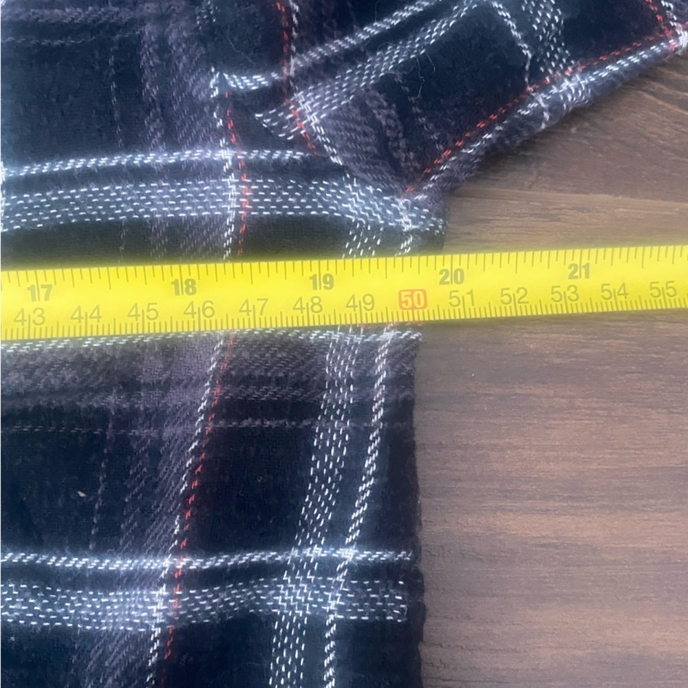 American Eagle Black White Plaid Oversized Button Up Shirt XS - Picture 8 of 12